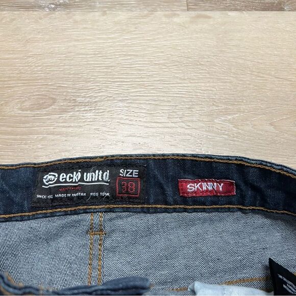 Ecko Unltd Men's Skinny Fit Denim Jeans Size 38 x 32 Distressed Moto - Picture 12 of 15